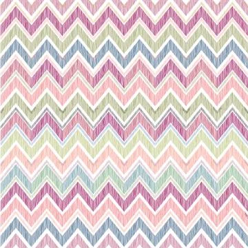 Abstract geometric seamless pattern. Fabric doodle zig zag line Illustrazione stock