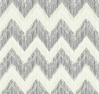 Abstract geometric seamless pattern. Fabric doodle zig zag line Stock Illustration