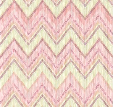 Abstract geometric seamless pattern. Fabric doodle zig zag line Stock Illustration