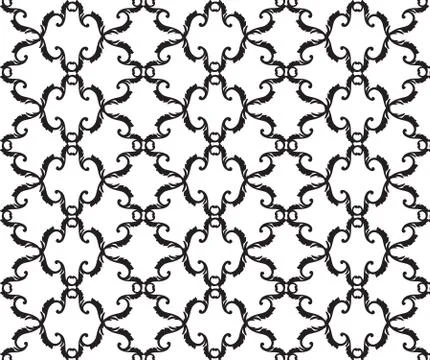 Abstract geometric seamless pattern. Floral swirl line ornament Stock Illustration