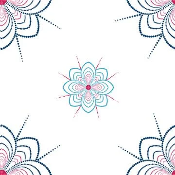 Abstract geometric seamless pattern with flower dots. wallpaper decoration Stock Illustration