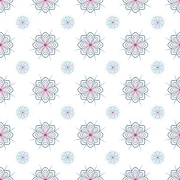 Abstract geometric seamless pattern with flower dots. wallpaper decoration Stock Illustration