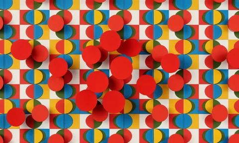 An abstract, geometric seamless pattern Stock Footage 289409167