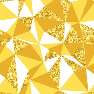 Abstract geometric seamless pattern with gold glitter texture Stock Illustration
