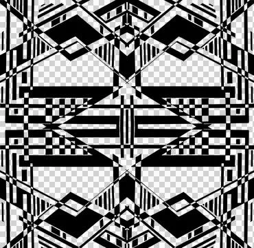Abstract Geometric Seamless Pattern Hand Drawn Digital Ornament Texture 스톡 일러스트