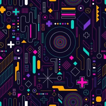 Abstract Geometric Seamless Pattern Stock Illustration