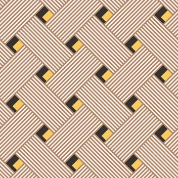 Abstract geometric seamless pattern with interwoven striped lines. Vector. Stock Illustration