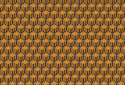 Abstract geometric seamless pattern.  Intricate design featuring orange and.. Stock Illustration