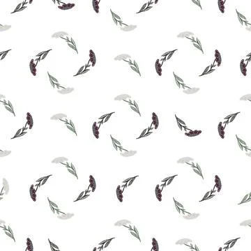 Abstract geometric seamless pattern with little flowers shapes. Isolated flor Illustrazione stock