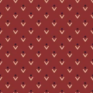 Abstract geometric seamless pattern. Minimal texture on red color illustration イラスト素材