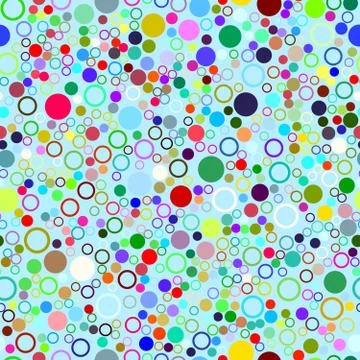Abstract geometric seamless pattern with multicolored circles. Stock Illustration