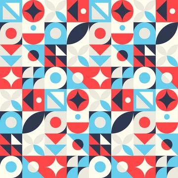 Abstract geometric seamless pattern. Neo geo style print, vector illustration. S Stock Illustration