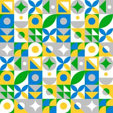 Abstract geometric seamless pattern. Neo geo style print, vector illustration. S Stock Illustration