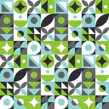Abstract geometric seamless pattern. Neo geo style print, vector illustration. S Stock Illustration