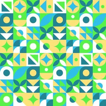 Abstract geometric seamless pattern. Neo geo style print, vector illustration Stock Illustration