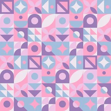 Abstract geometric seamless pattern. Neo geo style print, vector illustration Stock Illustration