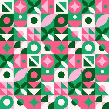 Abstract geometric seamless pattern. Neo geo style print, vector illustration Stock Illustration