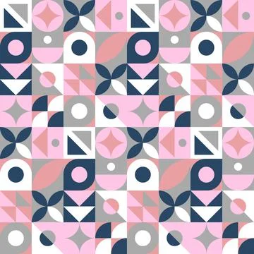 Abstract geometric seamless pattern. Neo geo style print, vector illustration Stock Illustration
