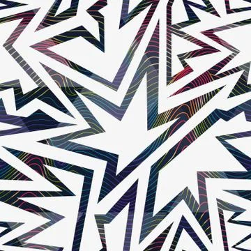 Abstract geometric seamless pattern with neon effect Illustrazione stock