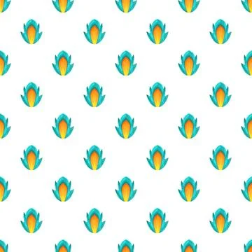 Abstract geometric seamless pattern repeating floral shapes Stock Illustration
