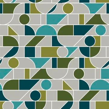 Abstract geometric seamless pattern in retro 70s 库存插图