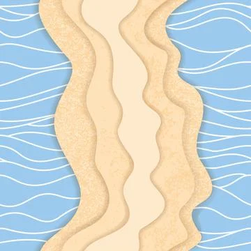 Abstract geometric seamless pattern of sea with beach Stockillustratie