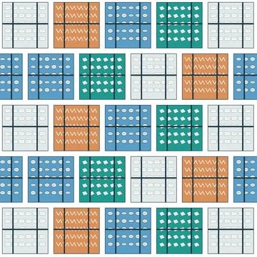Abstract geometric seamless pattern set Stock Illustration