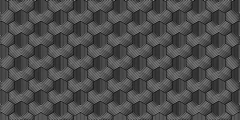 Abstract geometric seamless pattern simple line black and gray metallic backg Stock Illustration