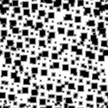 Abstract geometric seamless pattern with squares. Simple black and white back Stock Illustration