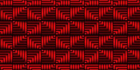 Abstract geometric seamless pattern stripes line red metallic background Stock Illustration