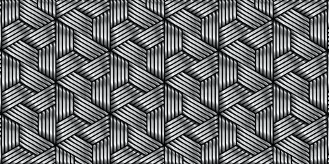 Abstract geometric seamless pattern stripes line black and gray metallic back Stock Illustration