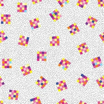 Abstract geometric seamless pattern. Stylish dotted pixel background Illustrazione stock