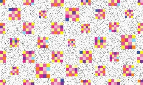 Abstract geometric seamless pattern. Stylish dotted pixel background Illustrazione stock