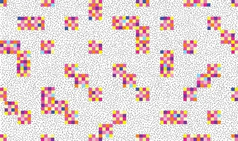 Abstract geometric seamless pattern. Stylish dotted pixel background Illustrazione stock