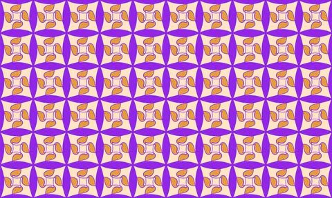 Abstract geometric seamless pattern. Stylish square base backdrop with floral Stock Illustration