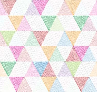 Abstract geometric seamless pattern with triangle. Ornamental white Stock Illustration