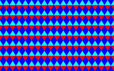 Abstract geometric seamless pattern with triangles in blue and red colors イラスト素材