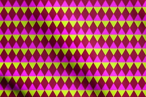 Abstract geometric seamless pattern of triangles in pink, yellow and purple イラスト素材