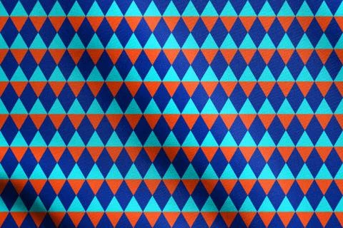 Abstract geometric seamless pattern of triangles in blue and orange colors イラスト素材