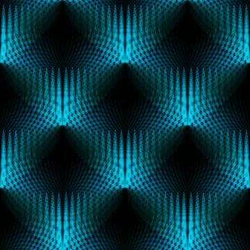 Abstract geometric seamless pattern turquoise blue black curved Stock Illustration