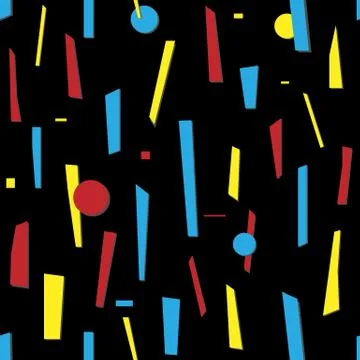 Abstract geometric seamless pattern - vector, geometric shapes on black Stock Illustration