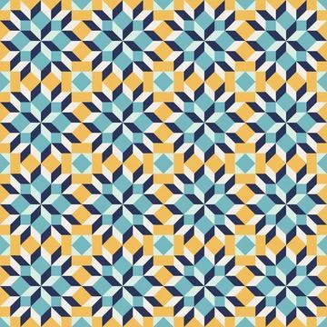 Abstract geometric seamless pattern, vector art style, simple shapes, flat .. Stock Illustration