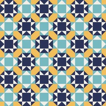 Abstract geometric seamless pattern, vector art style, simple shapes, flat .. イラスト素材