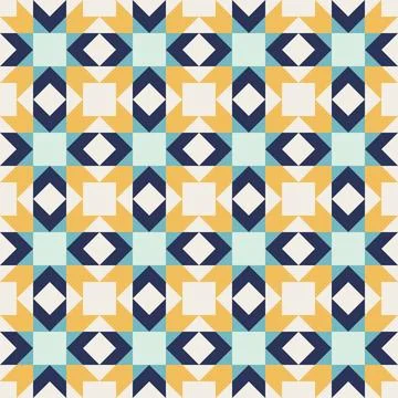 Abstract geometric seamless pattern, vector art style, simple shapes, flat .. Stock Illustration