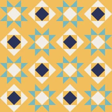 Abstract geometric seamless pattern, vector art style, simple shapes, flat .. Stock Illustration