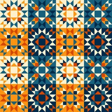 Abstract geometric seamless pattern, vector art style, simple shapes, flat .. Stock Illustration