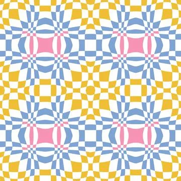 Abstract geometric seamless pattern. Vibrant background with fluid shapes, wavy Illustrazione stock