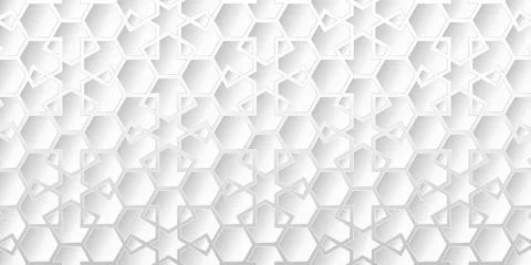 Abstract geometric seamless pattern vintage art deco luxury with white and gr Illustrazione stock