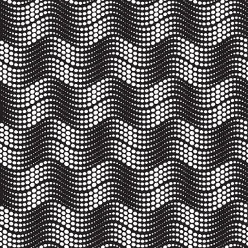 Abstract geometric seamless pattern with wavy dot lines. Ornamenal texture Stock Illustration
