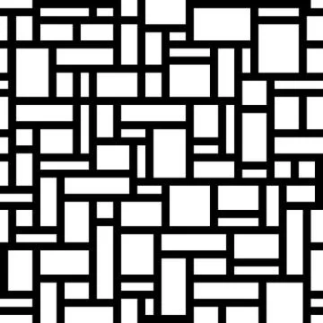 Abstract geometric seamless pattern. White rectangles over black background. Stock Illustration
